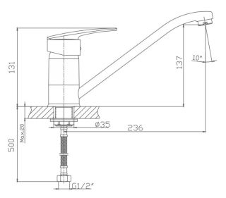 Смеситель для кухни Haiba HB4906 хром